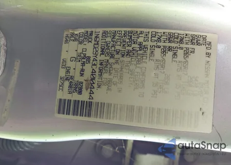 2003 Nissan Frontier Sc-V6 из США, поврежденный, VIN 1N6MD29Y43C400444